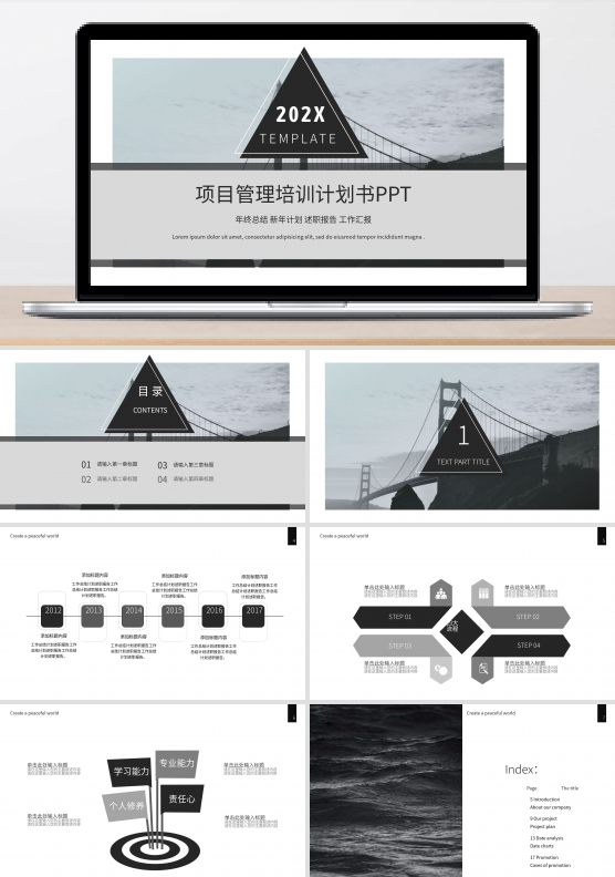 创意项目管理培训计划书PPT模板