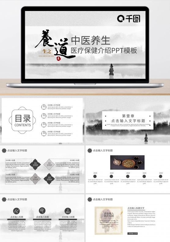 中医养生医疗保健介绍PPT模板