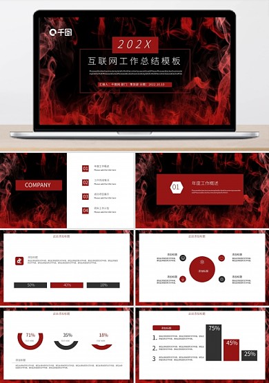 互联网工作总结PPT模板