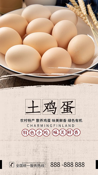 鸡蛋土特产活动促销海报