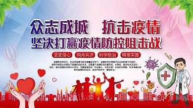 抗击疫情病毒防控展板