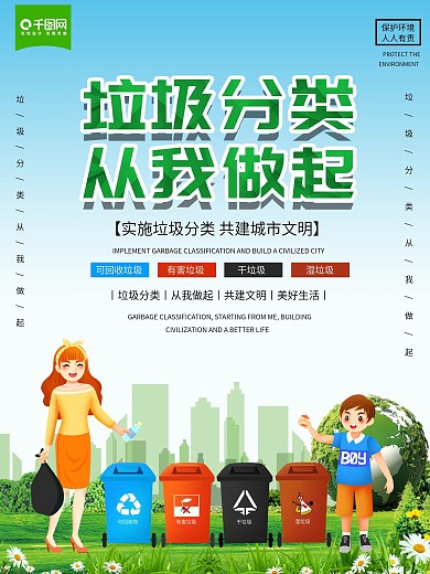 垃圾分类绿色环保海报