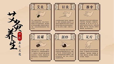 中式中医文化艾灸养生推拿海报