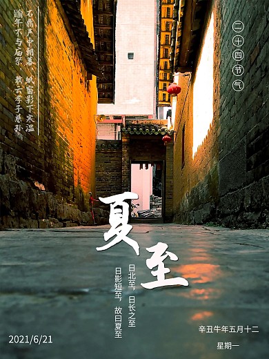 二十四节气之夏至实物风景海报