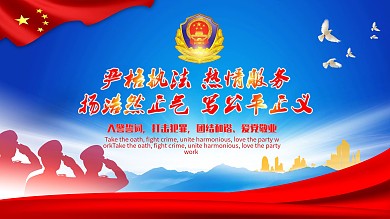 简洁大气蓝色天空背景公益安全公安展板