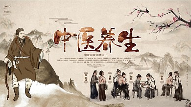 中国风中医养生中医文化展板设计