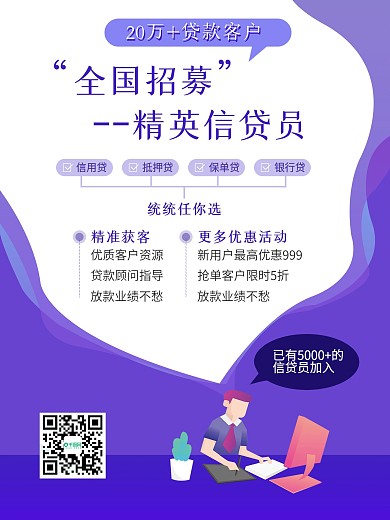 信贷招募展业获客海报