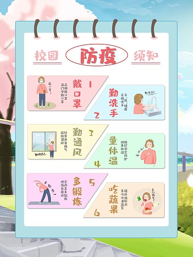 校园开学防疫须知海报