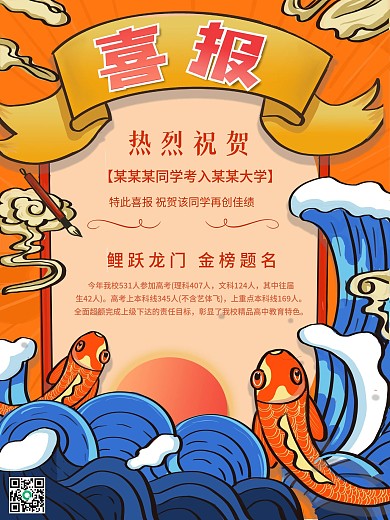 原创创意喜报宣传海报