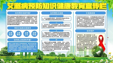 原创小清新艾滋病预防科普知识展板