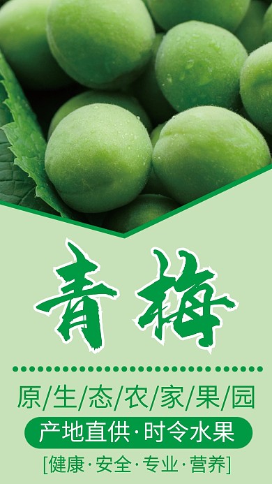 水果青梅促销手机海报