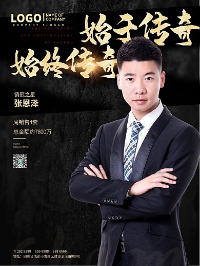 优秀员工表彰人物传奇海报