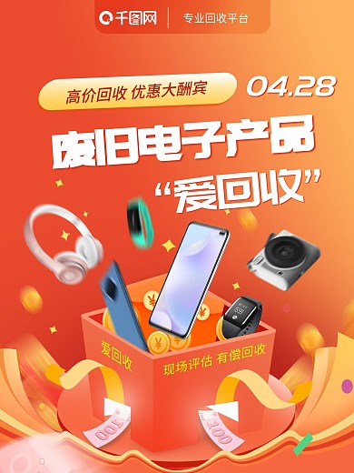 电子产品回收宣传海报