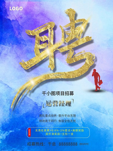 原创招聘创意字体海报