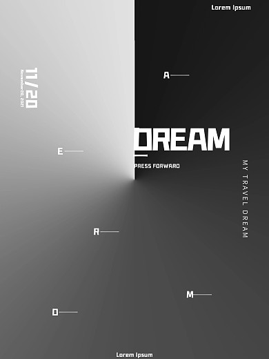 极简黑白海报背景元素