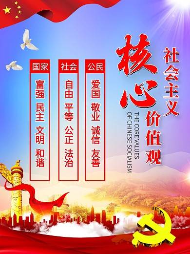 社会主义核心价值观党建海报