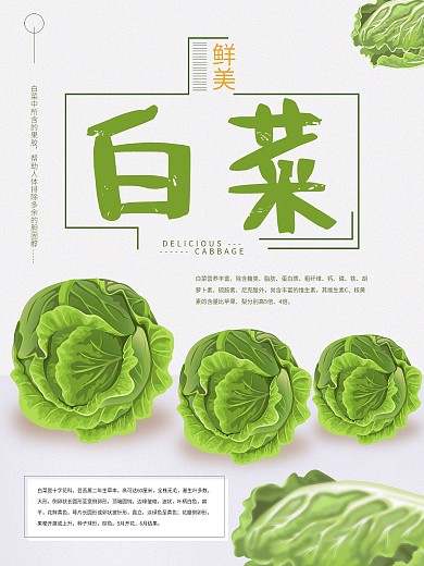 简约大气新鲜白菜海报设计