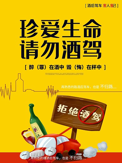 原创拒绝酒驾海报