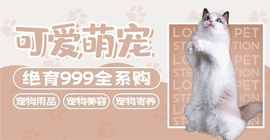医疗宠物绝育宠物用品电商海报banner