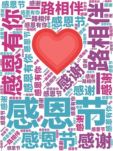 矢量感恩节创意文字云海报