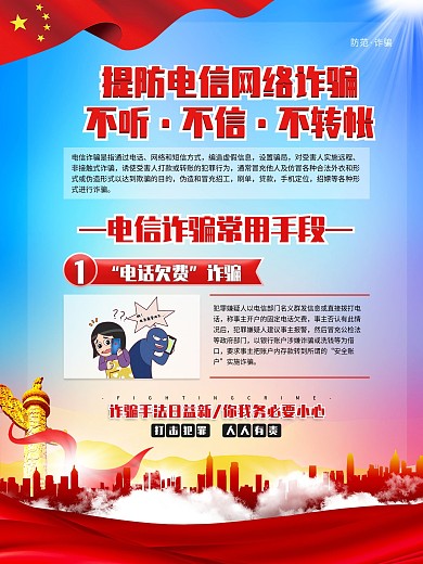 电信网络诈骗系列宣传海报1