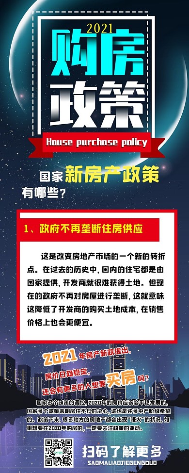购房政策2020科普干货分享信息长图