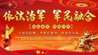 社会主义核心价值观军民融合党建宣传展板