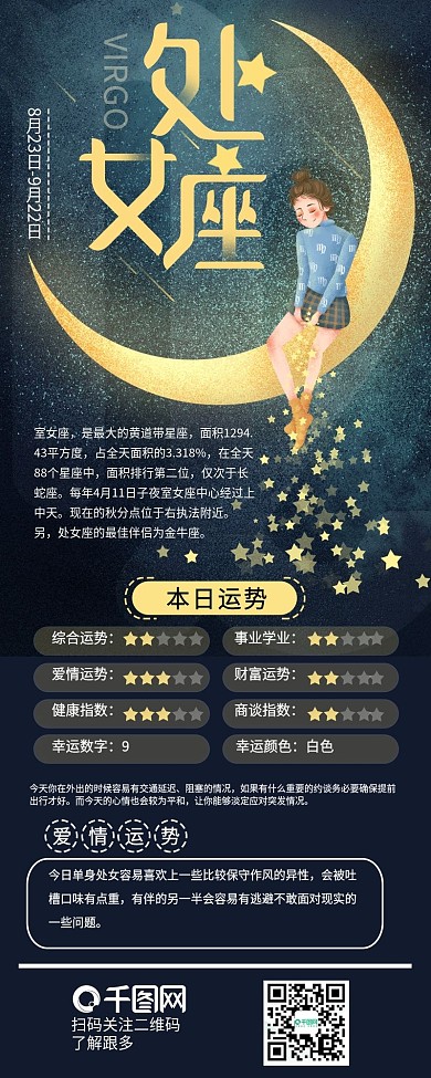 十二星座处女座运势介绍信息长图