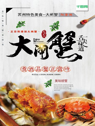 阳澄湖大闸蟹促销海报
