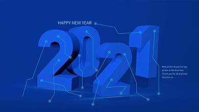 新潮2021字体设计新年展板