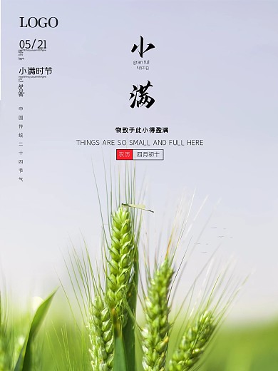 小满节气海报小满素材小麦图片二十四节气