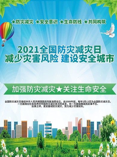 2020全国防灾减灾日安全展板