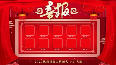 原创红色2020喜庆风高考喜报宣传展板