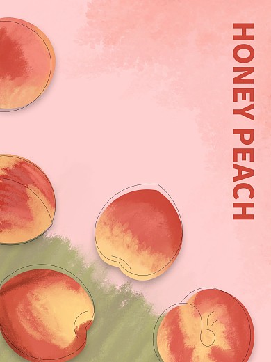 水墨风水蜜桃海报