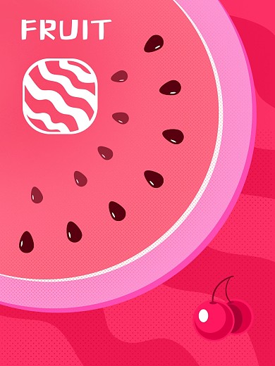 水果平面海报手绘