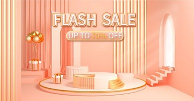 粉色小清新C4D跨境电商海报banner