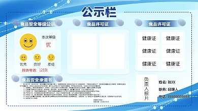 蓝色食品安全健康信息公示栏