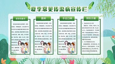 绿色夏季常见传染病宣传栏