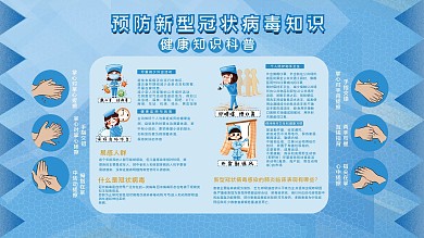 蓝色创意合成企业复工防疫守则注意事项展板