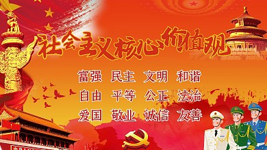 精神文明建设社会主义价值观宣传展板