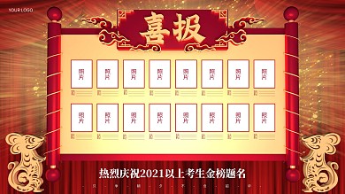 原创大气红色高考学校企业金榜题名展板