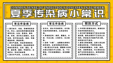 原创简约创意夏季传染病小常识医疗卫生展板