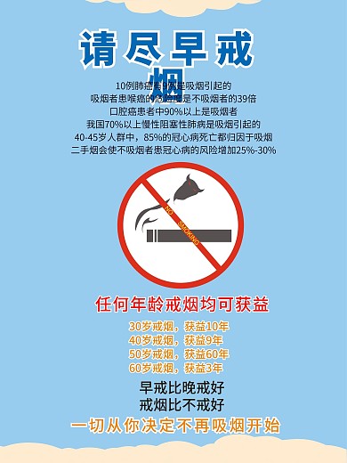 世界无烟日戒烟公益宣传海报