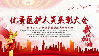 优秀医护人员表彰大会展板