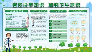 10月15日全球洗手日内容型社区宣传展板