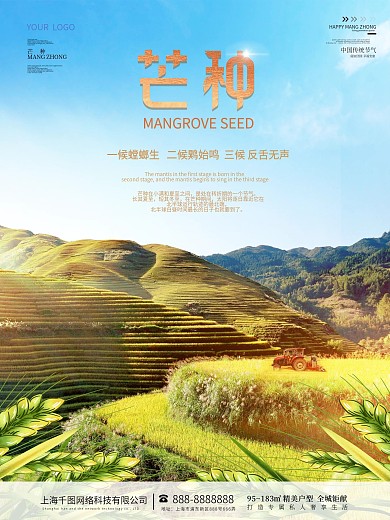 创意摄影图二十四节气芒种企业宣传海报