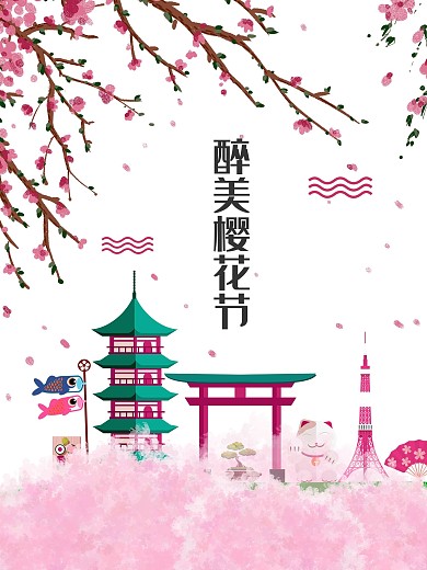 醉美樱花节旅游海报