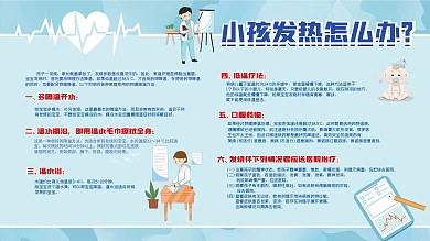 小孩发热儿童医院展板