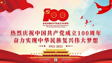 热烈庆祝中国共产党成立100周年党建展板