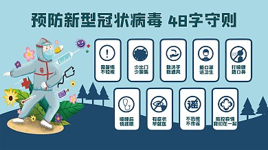 社区风防疫48字守则展板